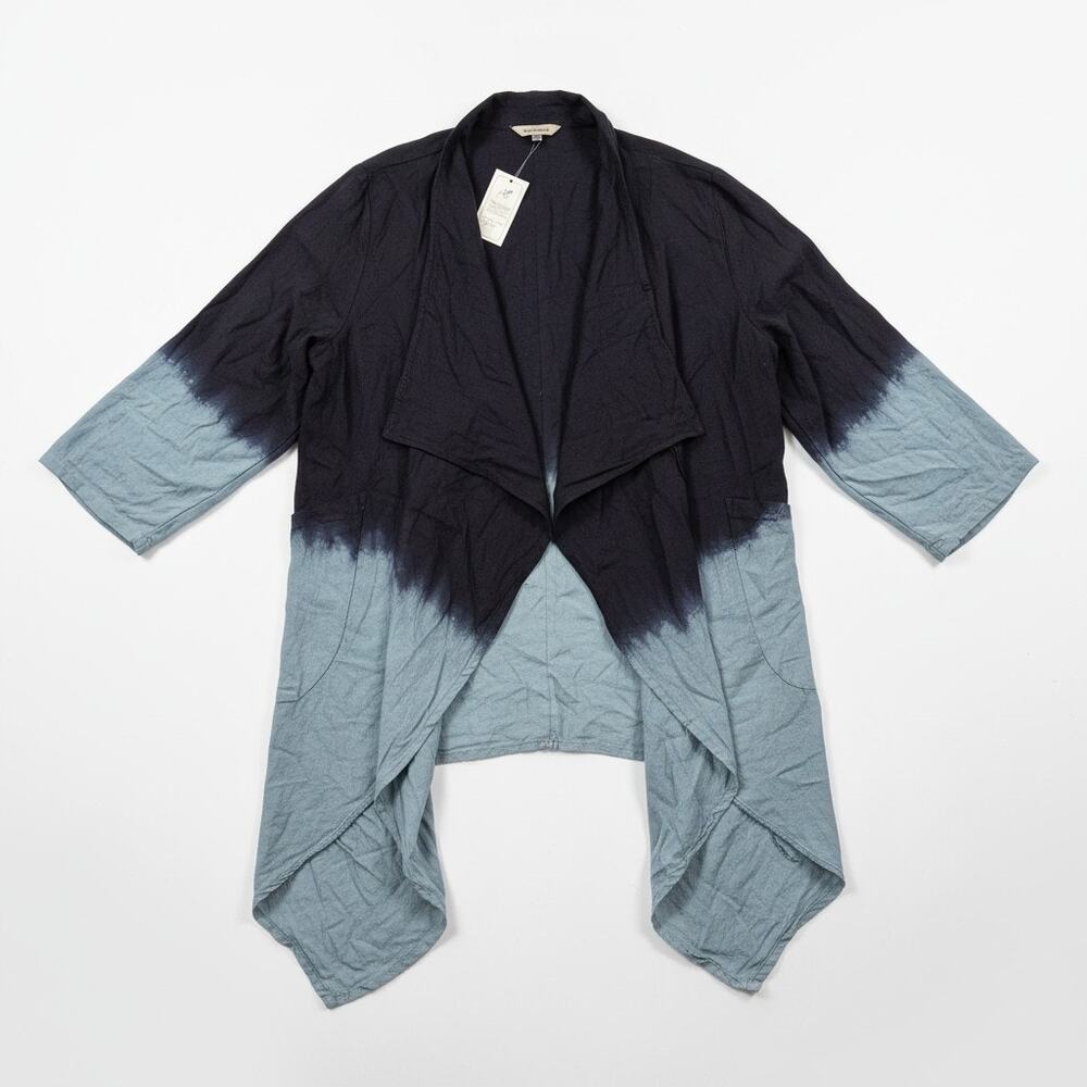 NEW Windhorse L/XL Blue Ombre Waterfall Top Jacket Lagenlook Boho Cotton